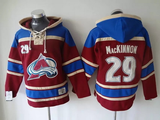 Men Colorado Avalanche 29 Nathan MacKinnon Stitched Hoody