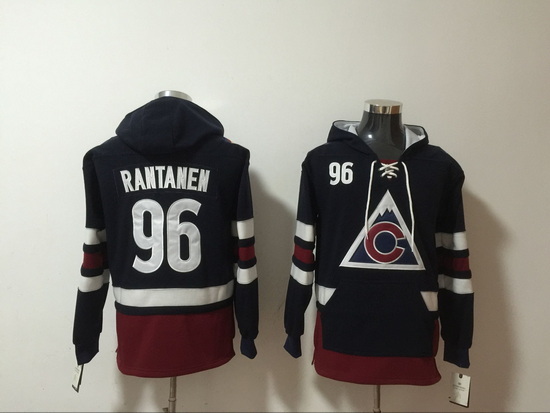 Men Colorado Avalanche Mikko Rantanen 96 Blue Stitched NHL Hoodie