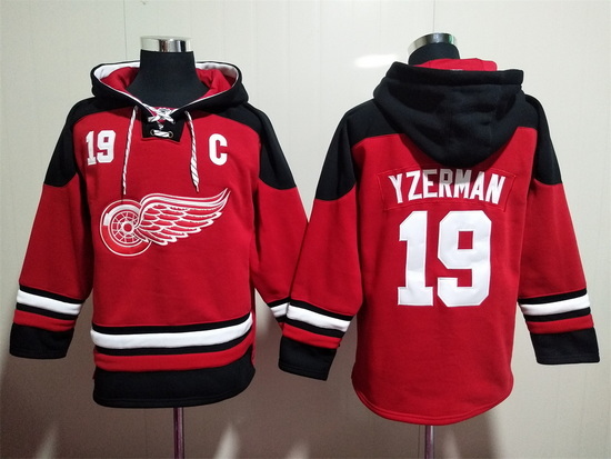 Men Detroit Red Wings #19 Steve Yzerman Stitched Hoody