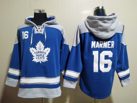 Men Maple Leafs #16 Mitchell Marner Blue Pullover NHL Hoodie