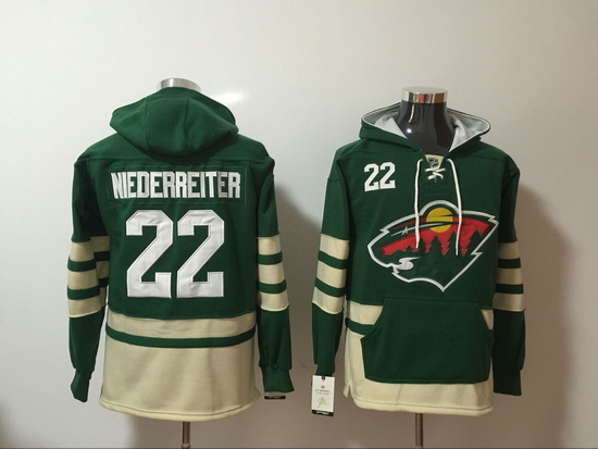 Men Minnesota Wild 22 Nino Niederreiter Green Stitched NHL Hoodie