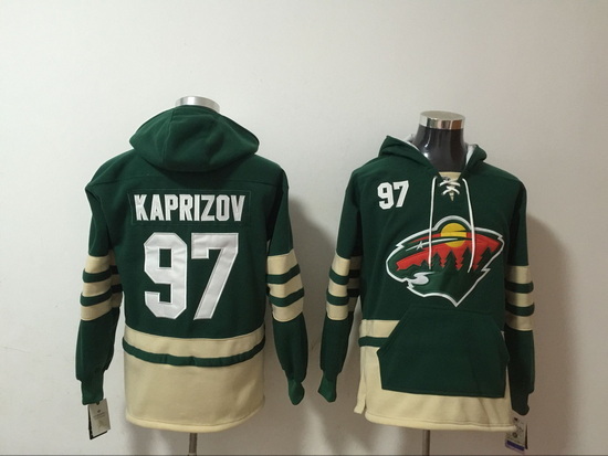 Men Minnesota Wild 97 Kirill Kaprizov Stitched Hoodie