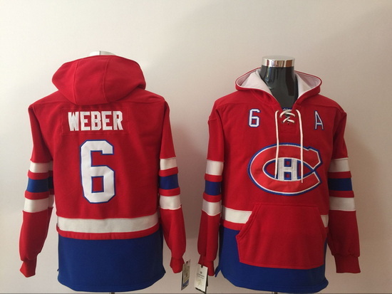 Men Montreal Canadiens Shea Weber 6 Red Stitched NHL Hoodie