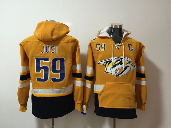 Men Nashville Predators 59 Roman Josi Stitched Hoodie