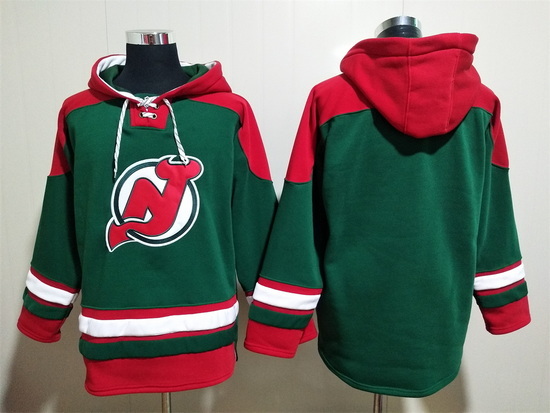 Men New Jersey Devils Green Blank Stitched Hoody