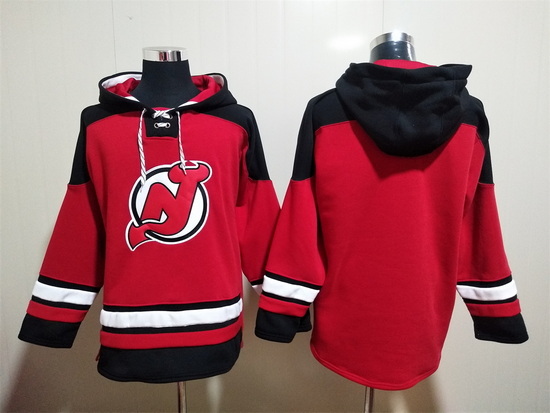 Men New Jersey Devils Red Blank Stitched Hoody