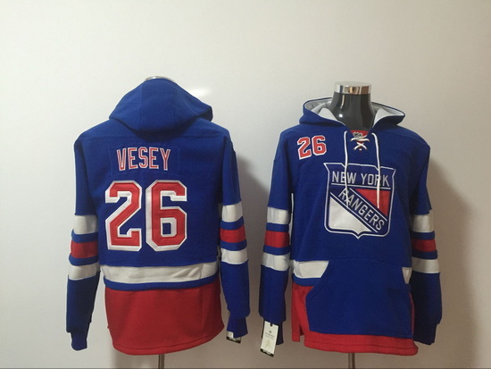 Men New York Rangers 26 Jimmy Vesey Stitched Hoodie