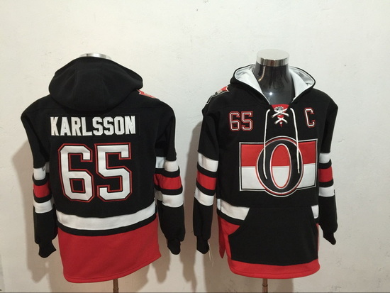 Men Ottawa Senators 65 Erik Karlsson Stitched Hoodie