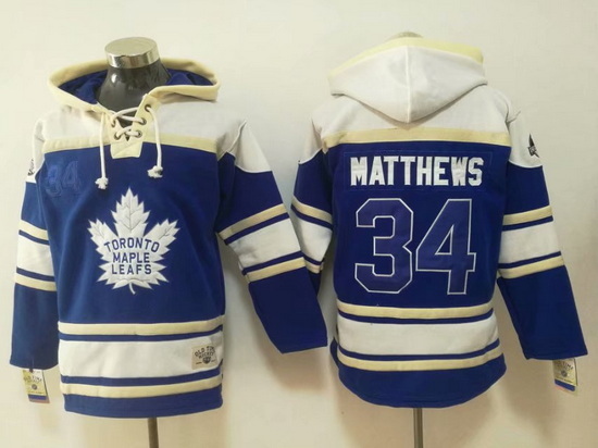 Men Toronto Maple Leafs 34 Auston Matthews Stitched Hoody II