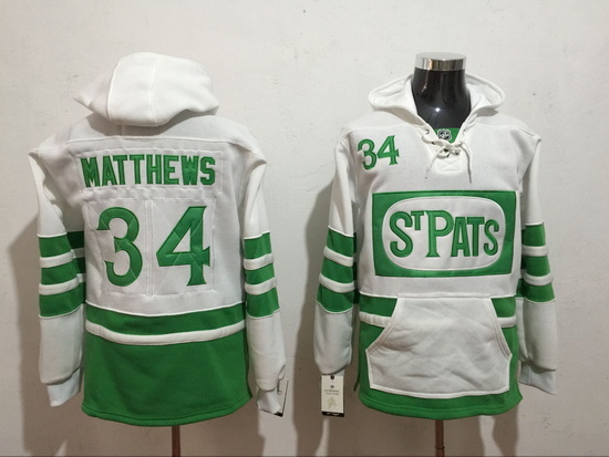 Men Toronto Maple Leafs 34 Auston Matthews Stitched Hoody