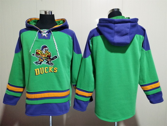 Men's Anaheim Ducks Blank Green Must-Have Lace-Up Pullover Hoodie