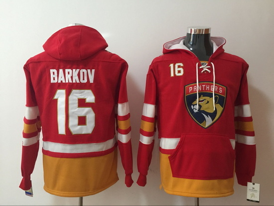 Men's Florida Panthers 16 Aleksander Barkov Red Stitched Hoody