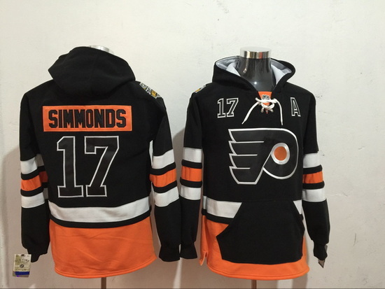 Men's Philadelphia Flyers 17 Wayne Simmonds Black Stitched Hoody