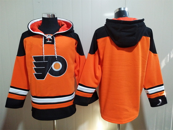 Men's Philadelphia Flyers Blank Orange Ageless Must-Have Lace-Up Pullover Hoodie