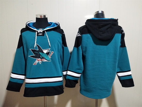 Men's San Jose Sharks Blank Must-Have Lace-Up Pullover Hoodie