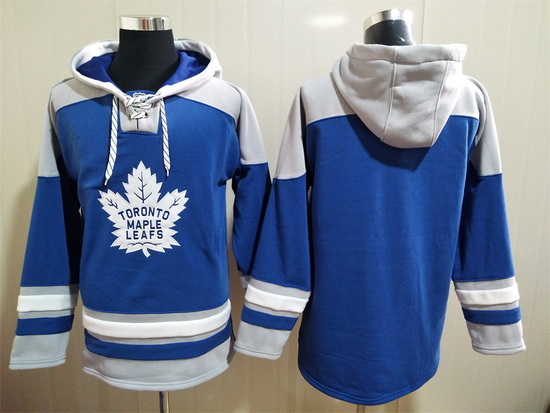 Men's Toronto Maple Leafs Blank Blue Ageless Must-Have Lace-Up Pullover Hoodie