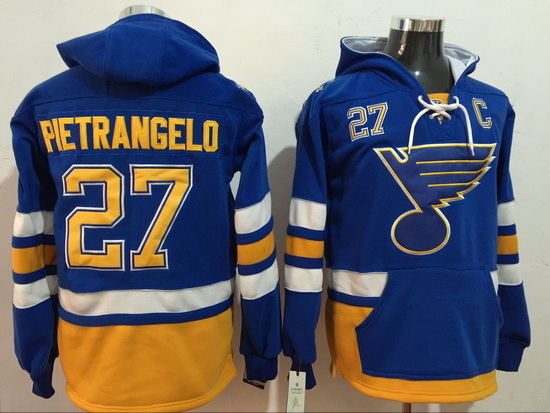 St.Louis Blues #27 Alex Pietrangelo Navy Blue Hoodie