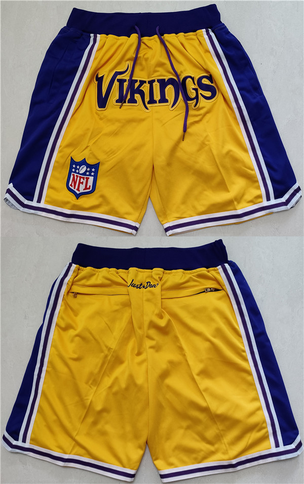 Men Minnesota Vikings Yellow Shorts