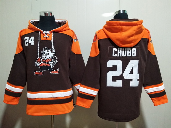 Cleveland Browns Sitched Pullover Hoodie #24 Nick Chubb