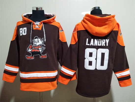 Cleveland Browns Sitched Pullover Hoodie #80 Jarvis Landry