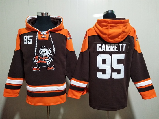 Cleveland Browns Sitched Pullover Hoodie #95 MYLES GARRETT