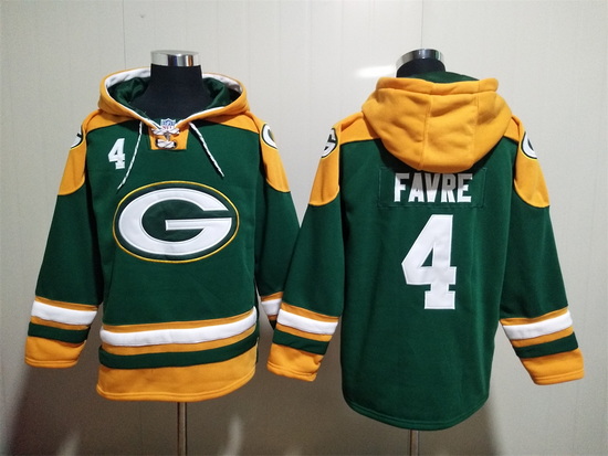 Green Bay Packers Sitched Pullover Hoodie #4 Brett Favre