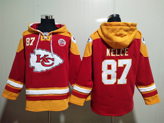 Kansas City Chiefs Sitched Pullover Hoodie #87 Travis Kelce