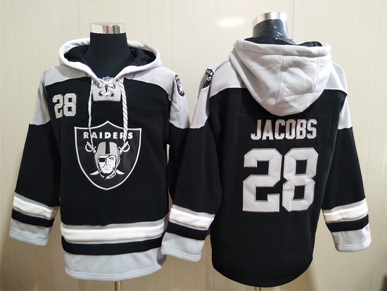 Los Angeles Raiders Sitched Pullover Hoodie #28 Josh Jacobs