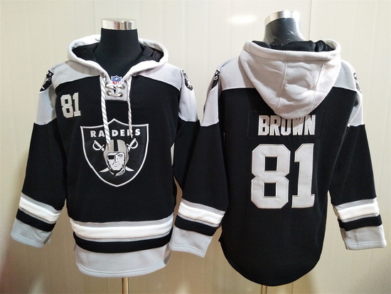 Los Angeles Raiders Sitched Pullover Hoodie #81 Tim Brown