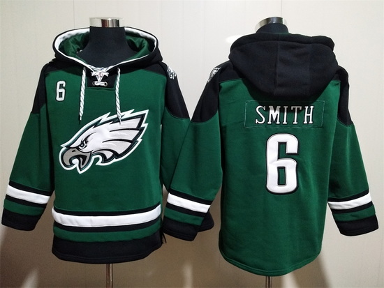 Philadelphia Eagles Green Sitched Pullover Hoodie #6 DeVonta Smith