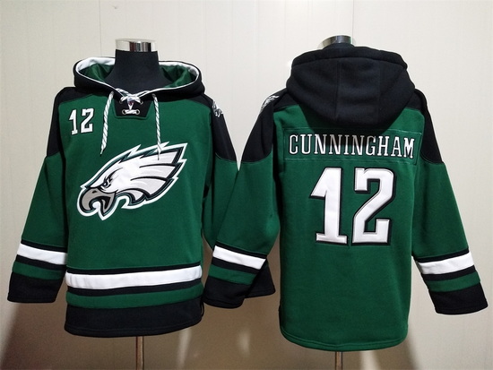 Philadelphia Eagles Green Sitched Pullover Hoodie #12 Randall Cunningham