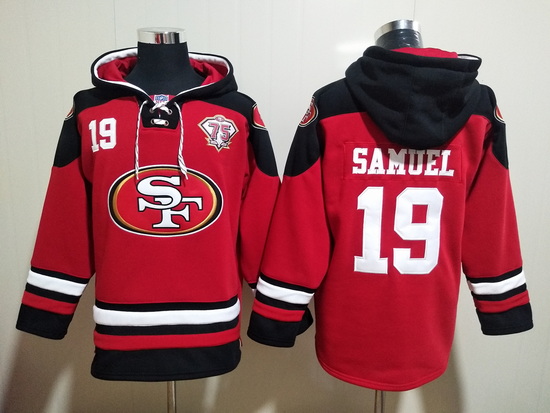 San Francisco 49ers Red Sitched Pullover Hoodie #19 Deebo Samuel