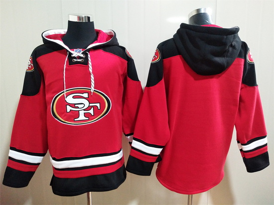 San Francisco 49ers Red Sitched Pullover Hoodie Blank