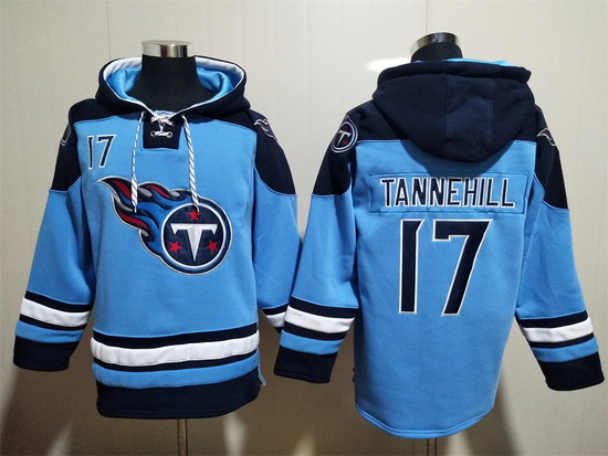 Tennessee Titans Light Blue Sitched Pullover Hoodie #17 Ryan Tannehill