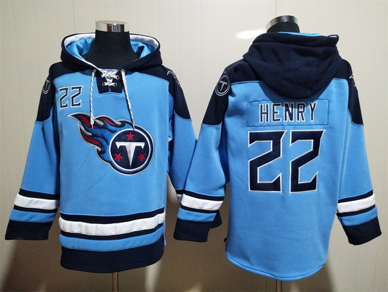 Tennessee Titans Light Blue Sitched Pullover Hoodie #22 Derrick Henry