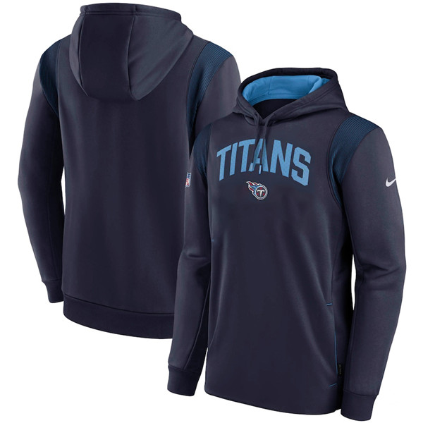 Men's Tennessee Titans Navy Sideline Stack Performance Pullover 