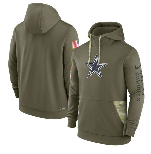 Men Dallas Cowboys 2022 Olive Salute To Service Therma Performan