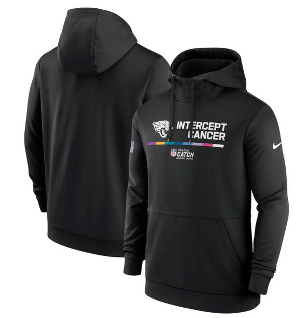 Men Jacksonville Jaguars 2022 Black Crucial Catch Therma Performance Pullover Hoodie