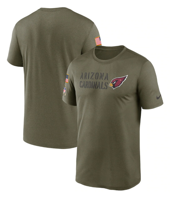 Men Arizona Cardinals Olive 2022 Salute To Service Legend Team T Shirt