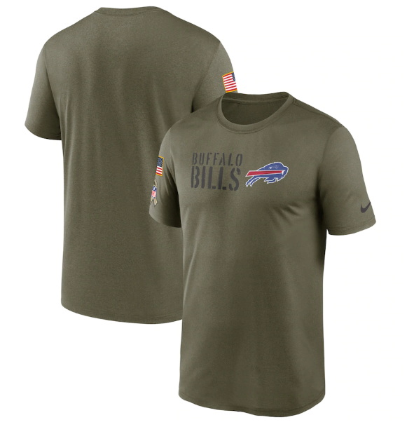 Men Buffalo Bills Olive 2022 Salute To Service Legend Team T Shirt