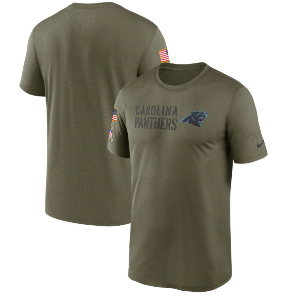 Men Carolina Panthers Olive 2022 Salute To Service Legend Team T Shirt