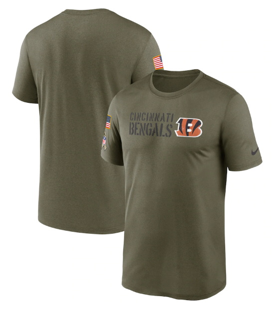 Men Cincinnati Bengals Olive 2022 Salute To Service Legend Team T Shirt