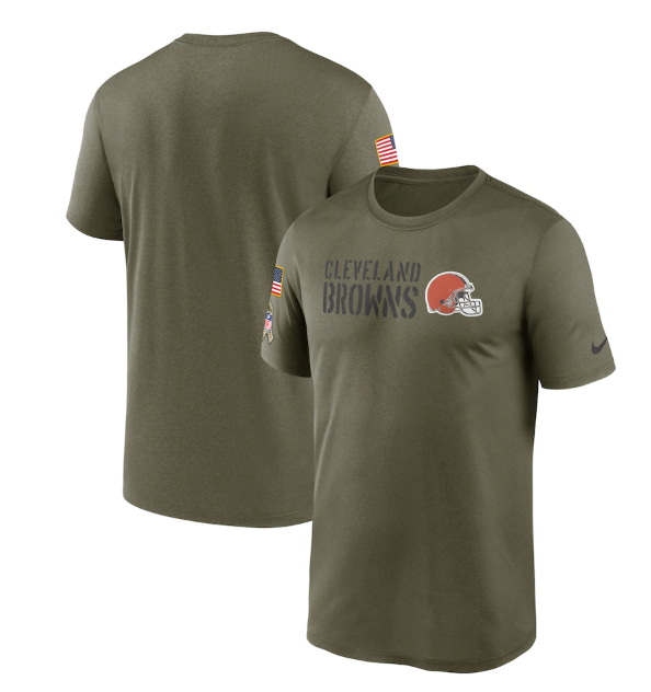 Men Cleveland Browns Olive 2022 Salute To Service Legend Team T Shirt