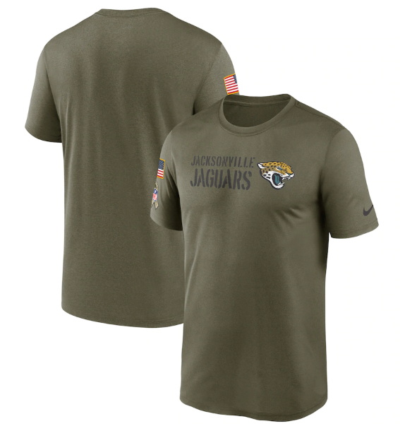 Men Jacksonville Jaguars Olive 2022 Salute To Service Legend Team T Shirt