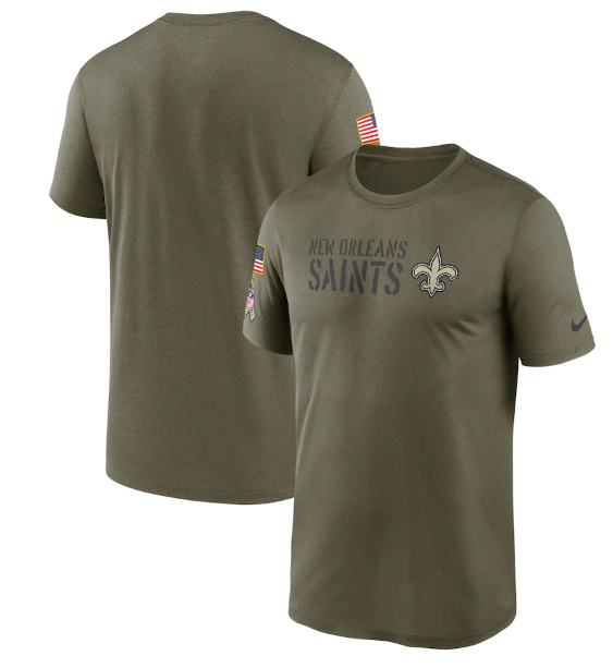 Men New Orleans Saints Olive 2022 Salute To Service Legend Team T Shirt