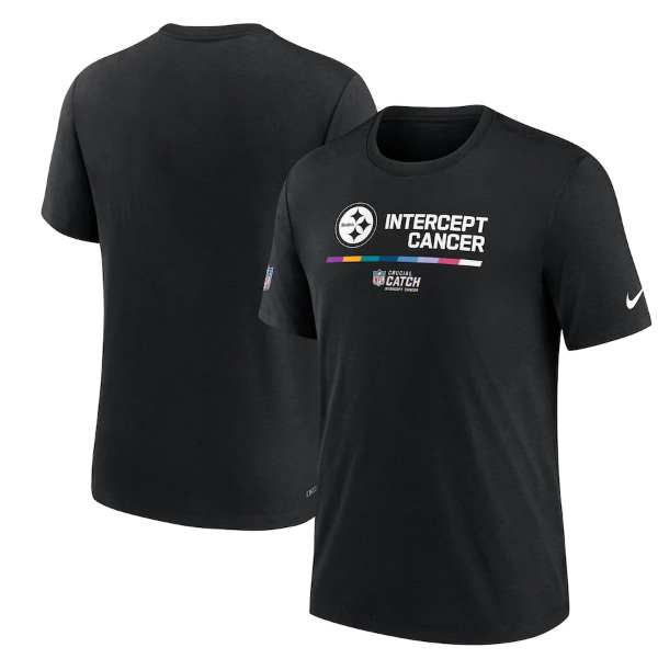 Men Pittsburgh Steelers 2022 Black Crucial Catch Performance T Shirt