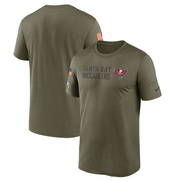 Men Tampa Bay Buccaneers Olive 2022 Salute To Service Legend Team T Shirt