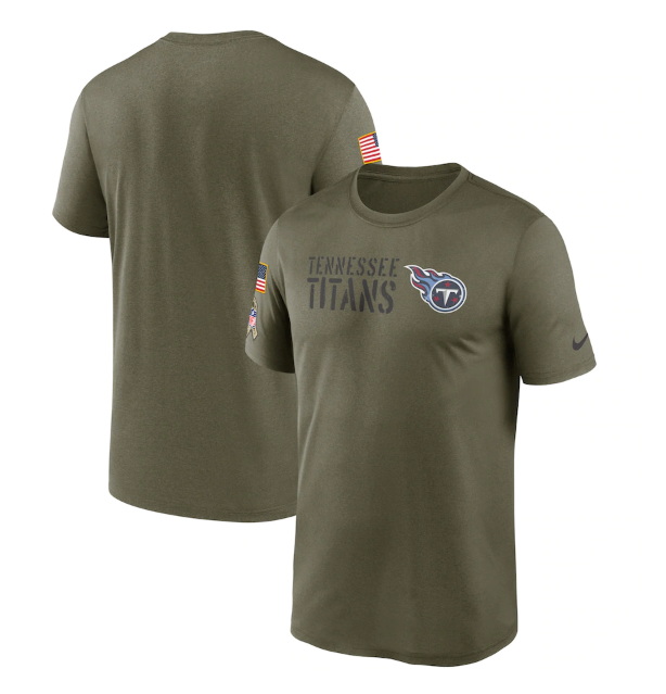 Men Tennessee Titans Olive 2022 Salute To Service Legend Team T Shirt