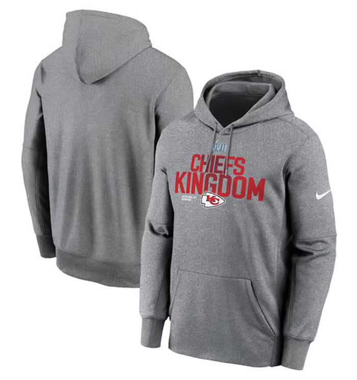 Men Kansas City Chiefs Gray Super Bowl LVII Champions Local Pack Therma Performance Pullover Hoodie