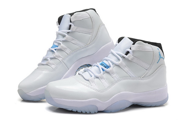 Girls Air Jordan 11 GS White Black Legend Blue